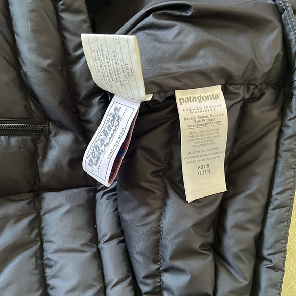 Kids black Patagonia down sweater jacket size XL unisex - Picture 7 of 10